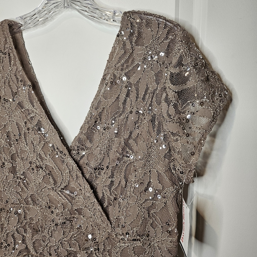 Scarlett Nite Shimmering Silver Midi Dress - Picture 4 of 12